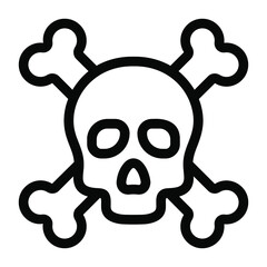
Crossbones with skull, danger symbol in editable style 
