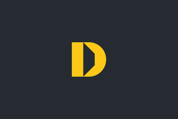 Minimal Modern Abstract Letter D Dark Background Logo Template
