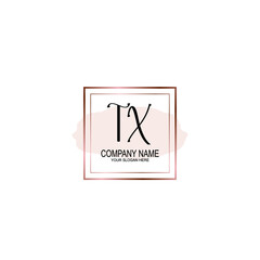 Initial TX Handwriting, Wedding Monogram Logo Design, Modern Minimalistic and Floral templates for Invitation cards	
