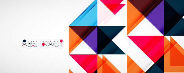 Geometric abstract background. Techno color triangle shapes. Vector illustration for covers, banners, flyers and posters and other designs
