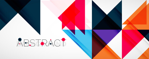 Set of vector triangle geometric backgrounds. Vector illustration for covers, banners, flyers and posters and other designs