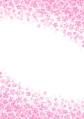 画面上下に咲き広がる桜の縦長背景イラスト no.03