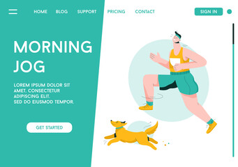 Vector landing page of Morning Jog concept