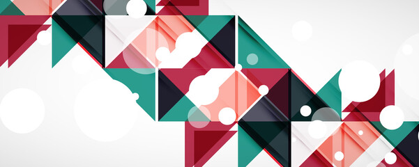 Geometric abstract background. Techno color triangle shapes. Vector illustration for covers, banners, flyers and posters and other designs