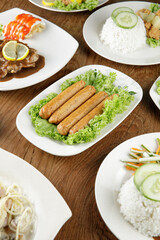 a plate of long sausage