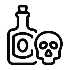 
Danger with chemical, a solid icon demonstrating toxic chemical
