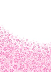 画面下に咲き広がる桜の縦長背景イラスト no.02