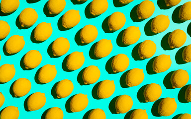 Pop Art Style Lemons Background Pattern