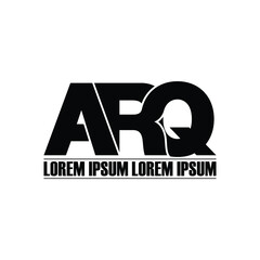ARQ letter monogram logo design vector