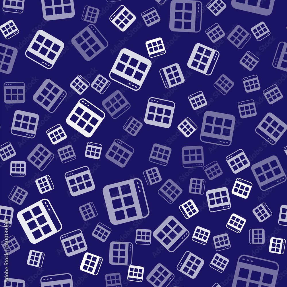 Aufkleber white browser files icon isolated seamless pattern on blue background. vector.