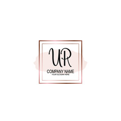 Initial UR Handwriting, Wedding Monogram Logo Design, Modern Minimalistic and Floral templates for Invitation cards	
