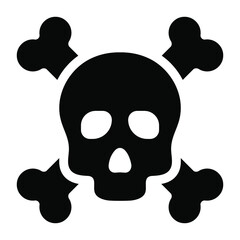 
Crossbones with skull, danger symbol in editable style 
