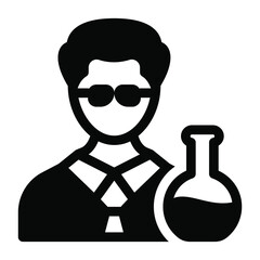 
A professional scientist avatar icon in solid design
