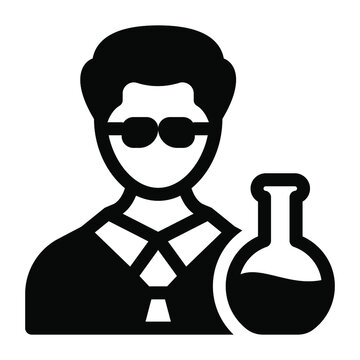 
A Professional Scientist Avatar Icon In Solid Design
