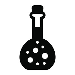 
A chemical flask with lamp demonstrating spirit lamp, solid icon
