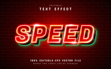 Red speed text effect