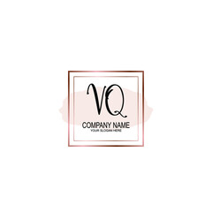 Initial VQ Handwriting, Wedding Monogram Logo Design, Modern Minimalistic and Floral templates for Invitation cards	
