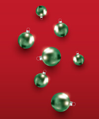Abstract realistic 3D Christmas balls background vector illustration