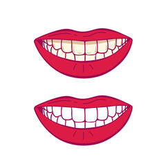 before and after teeth whitening isolated on white background vector illustration