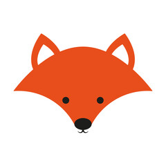 Fox head in a cartoon style. Vector illustration