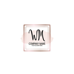 Initial WM Handwriting, Wedding Monogram Logo Design, Modern Minimalistic and Floral templates for Invitation cards	
