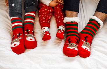 legs in socks on the floor
