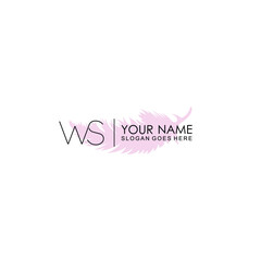Fototapeta na wymiar Initial WS Handwriting, Wedding Monogram Logo Design, Modern Minimalistic and Floral templates for Invitation cards 