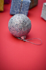 chritsmas tree decoration items gift boxes balls stars bells and all