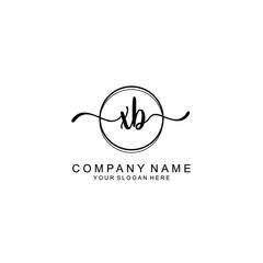 Initial XB Handwriting, Wedding Monogram Logo Design, Modern Minimalistic and Floral templates for Invitation cards	
