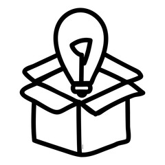 Creative idea icon in line design.