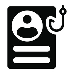 
Account phishing icon, solid editable design
