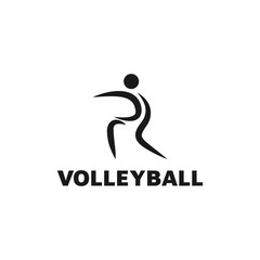 volleyball logo design with people icon