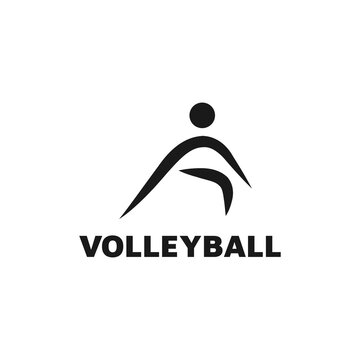 volleyball logo design with people icon