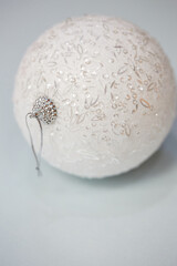 white christmas tree decorations. New Year