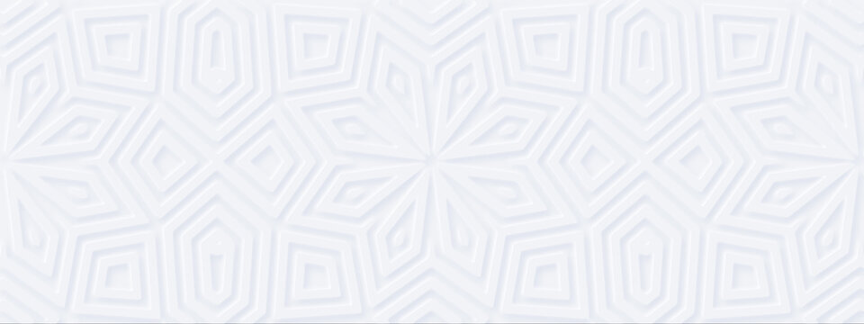 Abstract geometric white background. Meditation music design: mandala yoga flower. Scandinavian eco minimal style. Interior accent wall. DIY wooden decor - wide 3d DIY molded panels design. Mockup #9