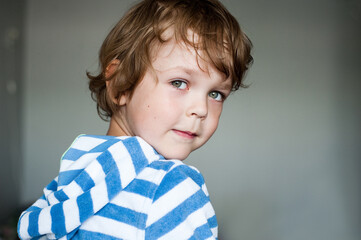 Portrait of a cute emotional child