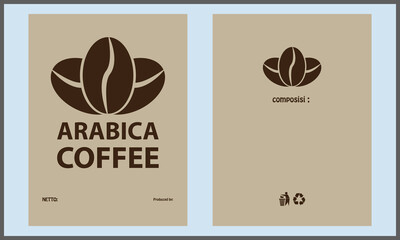 
arabica coffee label, arabica coffee beans, suitable for standing pouch designs