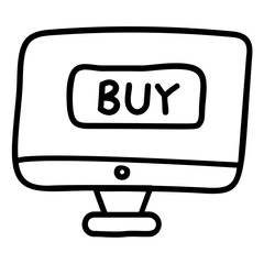 Line design of online buying icon.