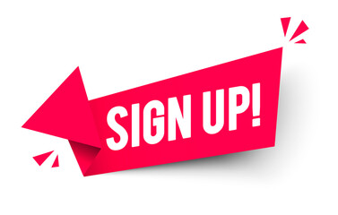 Vector Illustration Sign Up Arrow Label