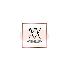 Initial XX Handwriting, Wedding Monogram Logo Design, Modern Minimalistic and Floral templates for Invitation cards