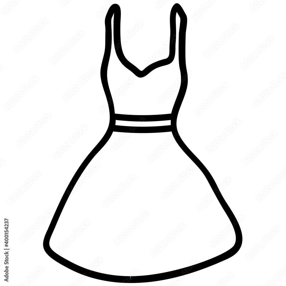 Canvas Prints line design of frock icon.