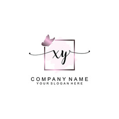 Initial XY Handwriting, Wedding Monogram Logo Design, Modern Minimalistic and Floral templates for Invitation cards