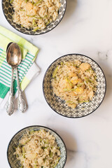 Asparagus and seafood italian risotto.