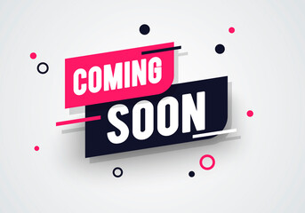 Vector Illustration Dynamic Label With, Coming Soon, Text. - obrazy, fototapety, plakaty