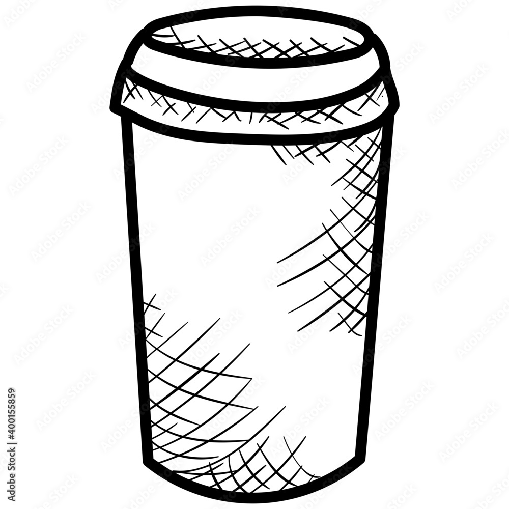 Canvas Prints Drink glass icon in doodle vector 