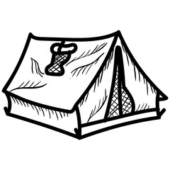 Outdoor accommodation in doodle design  © Vectors Point