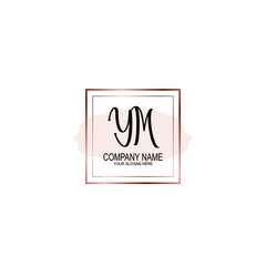 Initial YM Handwriting, Wedding Monogram Logo Design, Modern Minimalistic and Floral templates for Invitation cards