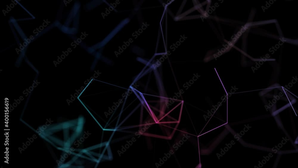 Aufkleber moving dots and lines transform. network connection structure. 3d technology network concept.