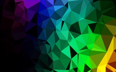 Dark Multicolor, Rainbow vector abstract polygonal texture.