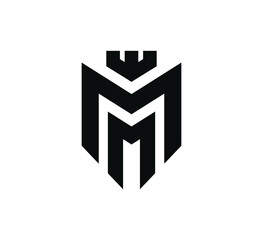 Strong Geometric Letter M logo template.M logo design.